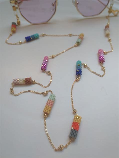 Miyuki Beaded Eyeglass Chain Colorful Handmade Eyeglass Chain Gold Silver Chain Eyeglass