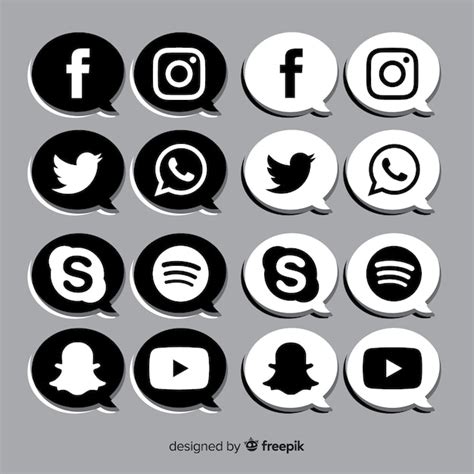 Free Vector | Black social media logo pack