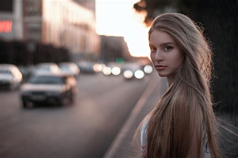 X Blonde Long Hair Depth Of Field K Chromebook Pixel Hd K Wallpapers Images