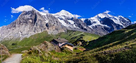amazing swiss nature kleine scheidegg mountain pass famous  hiking