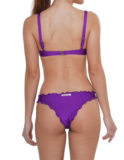 Bikini Reggiseno Balconcino Con Ferretto Slip Giada O Brasiliana Antigua Viola
