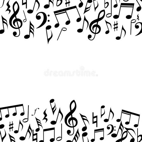 Music Square Border Frame Music Notes Background Frame Stock Vector