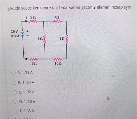 Solved Şekilde gösterilen devre için bataryadan geçen I Chegg