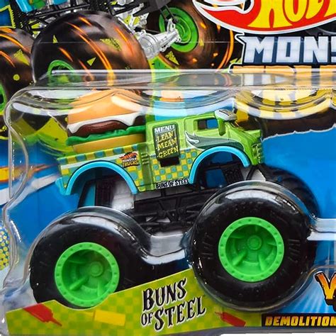 Set Masinute Monster Trucks Hot Wheels Buns Of Steel Vs All Fried Up Demolition Doubles