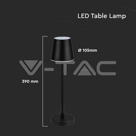 Led Table Lamps 3w Led Table Lamp Rechargeable Touch Dimmable Black Body 4000k