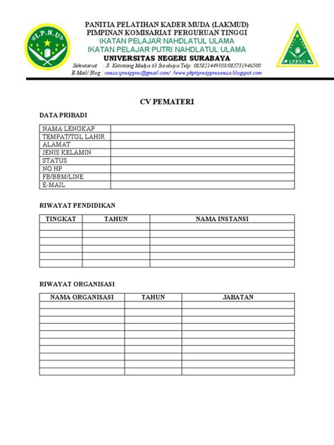 Cv Pemateri Pdf