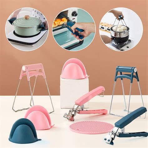 Heat Resistant Handle Set Hot Plate Tongs Container The Clamp Is Firmly Without Falling Off Pot