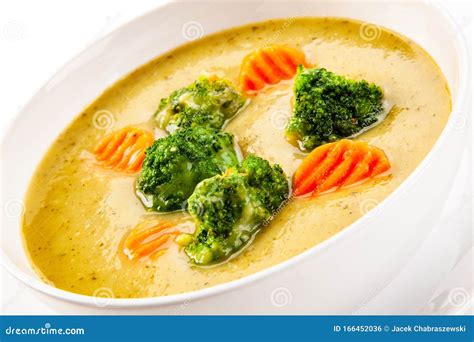 Vegetable Soup On White Background Stock Photo Image Of Parsley
