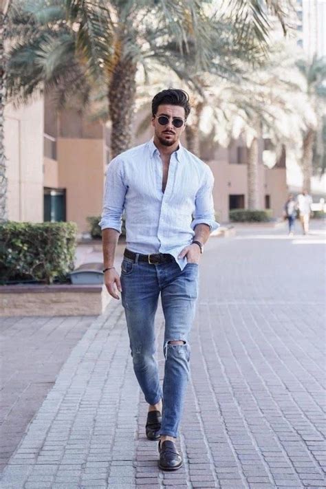 Blue Jeans Pants Shirts Combinations Men S Denim Style Men Stylish Dress Mens Outfits