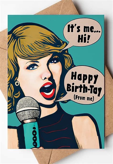 Katie Doodle Funny Birthday Card - Taylor Pop Art Style - Great Swift ...