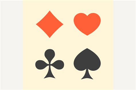 Set Of Playing Card Suits Graphics Creative Market