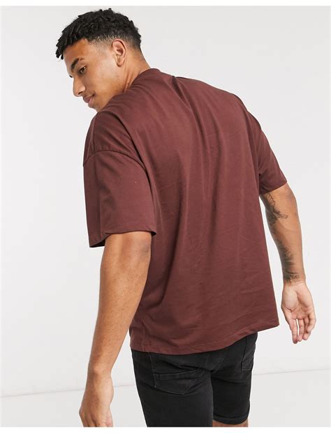 Asos Oversized T Shirt In Brown For Men Lyst