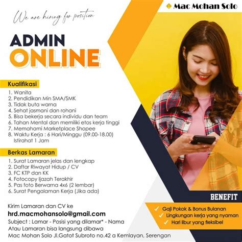 Lowongan Kerja Mei 2023 Admin Online Mac Mohan Di Solo INFO LOKER SOLO