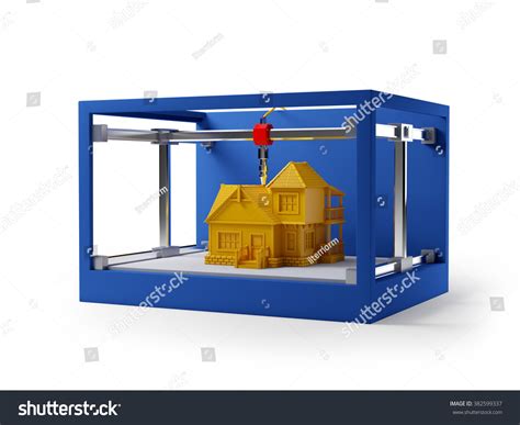 3d Printing House Schematic 3d Illustration Stock Illustration 382599337