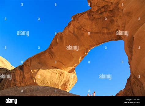Natural Rock Arch Formation In Wadi Rum Jordan Stock Photo Alamy