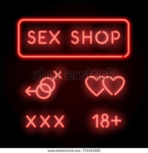 Sex Shop Neon Vector Red Signs Stock Vector Royalty Free Shutterstock