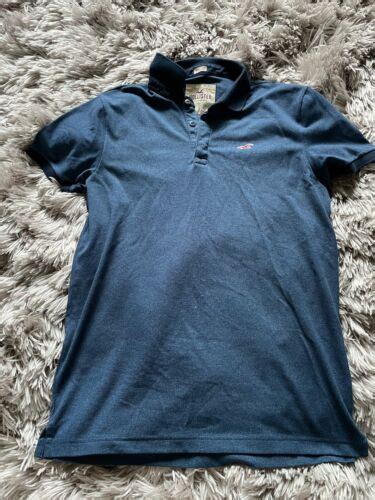 Hollister Polo Shirt Mens Size Large Blue Short Sleeved Breathable