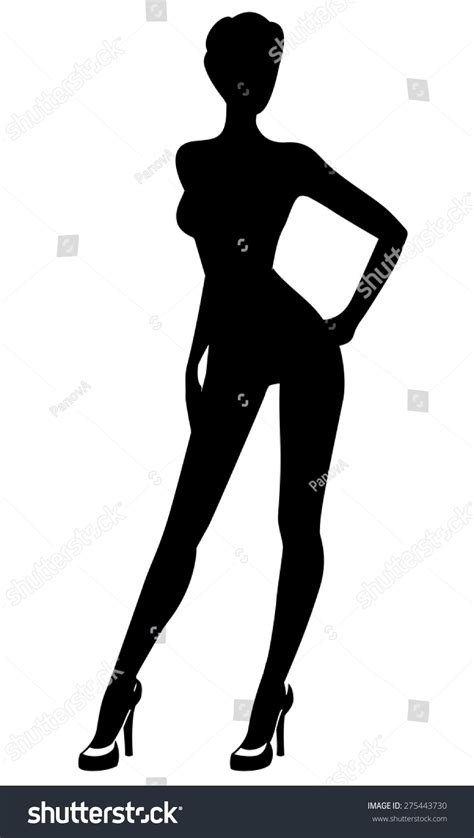 Silhouette Naked Woman Standing High Heels Stock Vector Royalty Free 275443730 Shutterstock