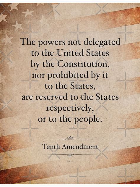 The Tenth Amendment Poster By Morningdance Redbubble