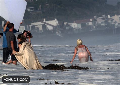Lady Gaga Wearing A Bikini And Thong Lingerie On The Beach In Malibu California AZNude