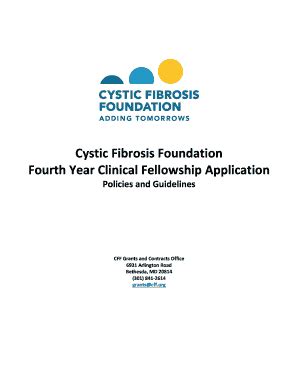 Fillable Online Cff Fourth Year Clinical Fellowship Cystic