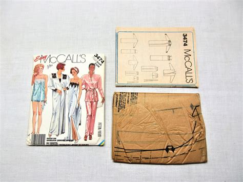 S Lingerie Pattern Size Small Uncut Mccall S From With Robe Nightgown Camisole