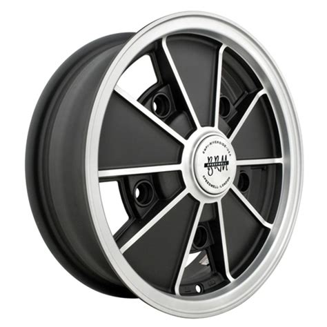 Vw Brm Matte Black Wmatte Silver Lip And Spoke Edges Rim By Empi