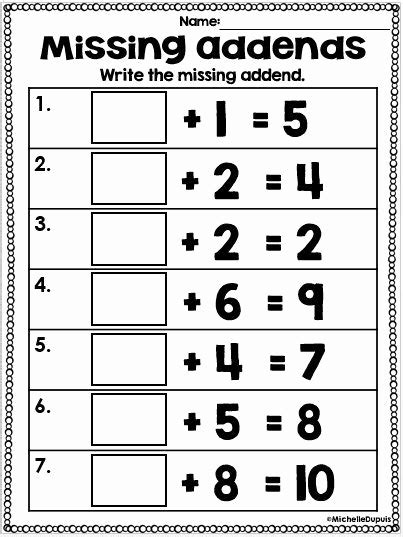 Write The Missing Addends