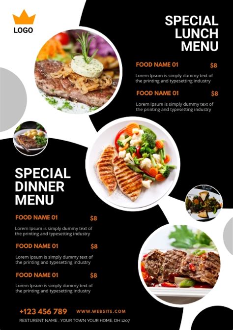 Food Menu Flyer Template Postermywall