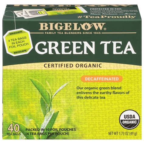 Bigelow Organic Green Decaffeinated Tea Bags Publix Super Markets