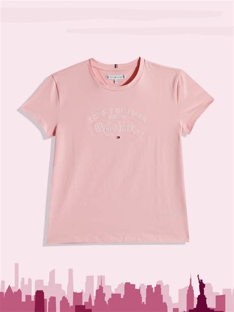 Buy Tommy Hilfiger Nude Pink Brand Logo Embroidered Top Tops For Girls 18966306 Myntra
