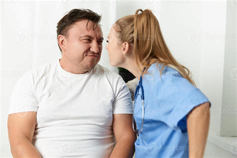 female doctor looking in the face patient emotion hospital 22072485 ...
