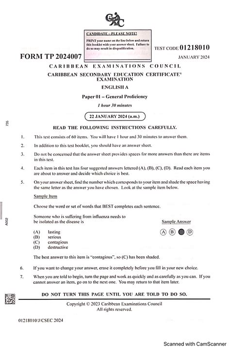 English Cxc Past Papers And Answers 4