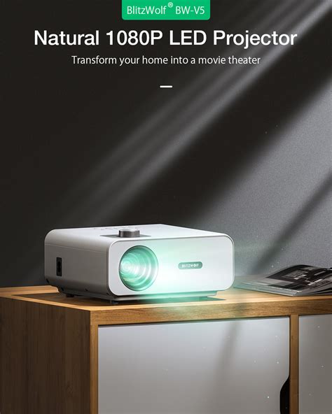 BlitzWolf BW V5 1080p Projector With Up To 9 000 Lumens Brightness