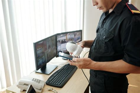 Uploading Footage From Surveillance Camera Stock Photo Image Of