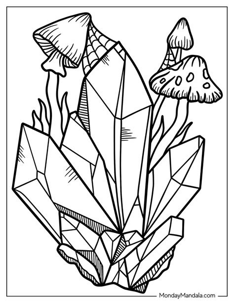 20 Crystal Coloring Pages (Free PDF Printables)