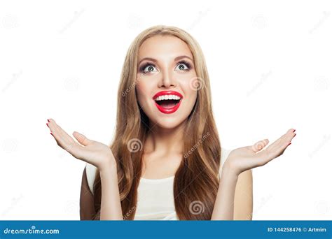 Happy Excited Woman Isolated On White Background Surprised Girl With