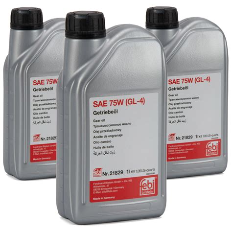 FEBI 21829 Getriebeöl 75W GL-4 GELB für AUDI FORD MERCEDES VOLVO VW ...
