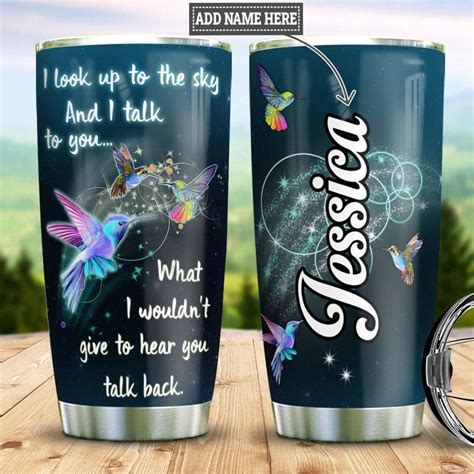 Custom Personalized D Hummingbird Tumbler Hummingbird Lover Stainless