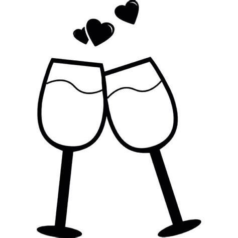 Par De Copas En Un Brindis Por El Amor Icono Gratis Silhouette Clip