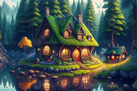 Fantasy Cottage In The Woods