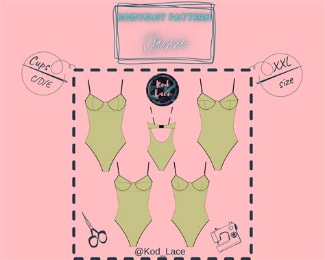 Bodysuit Lingerie Sewing Pdf Pattern Classic Size Xxl Cups C D E Etsy