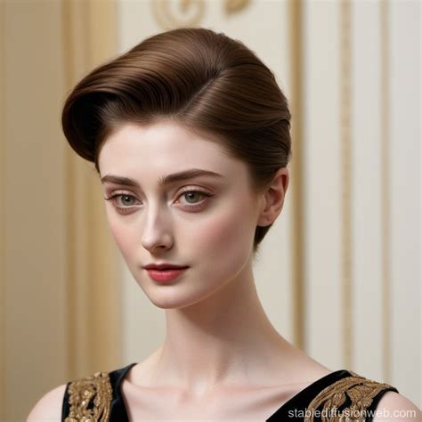 Elegant Brunette Winona Ryder In Side View Stable Diffusion Online