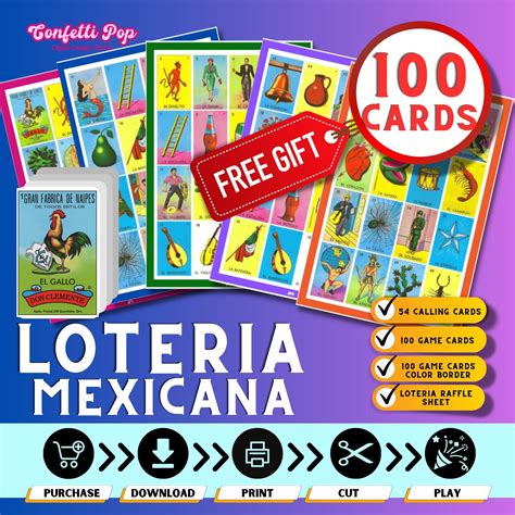 Loteria Mexican Bingo Cards Printable Id Card Template Card