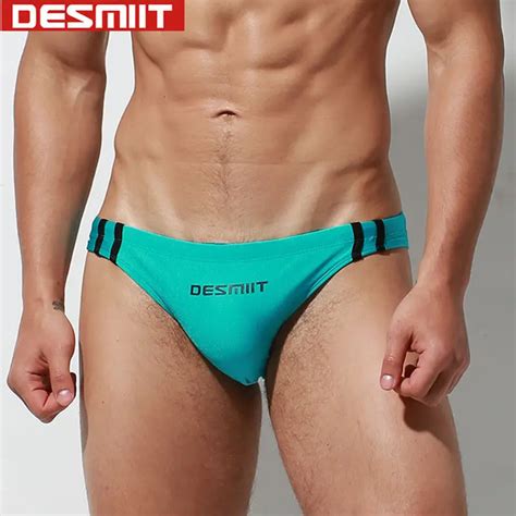 Desmiit Mens Swim Briefs Sexy Swimming Trunks Gay Men Swimwear Quick Dry Bathing Suit Swimsuit