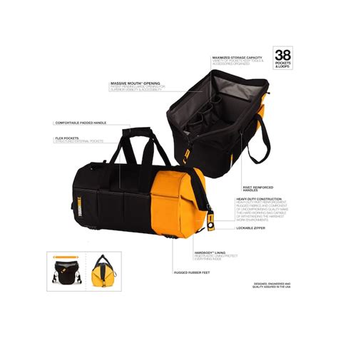 TOUGHBUILT Massive Mouth Black Polyester 16-in Zippered Tool Bag TB-60 ...