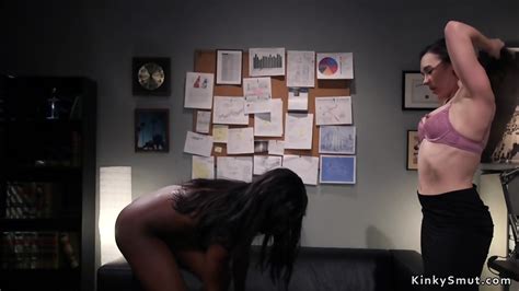 Lesbian Boss Anal Fucks Ebony Employee