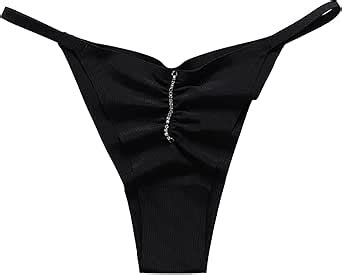 Womens Pure Sexy Large Size Fold Ice Silk Breathable Sexy Thin Strap Low Waist Briefs Bikini