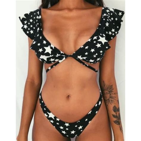 MAILLOT DE BAIN Plage Bikini 2020 femme Sexy avant à lacets cravate sans bretelles léopard