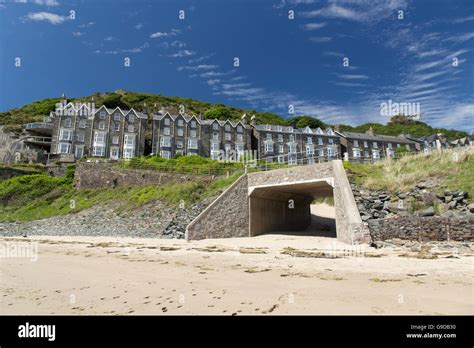 Houses Overlooking Beach Barmouth Gwynedd Wales Uk Stock Photo Alamy